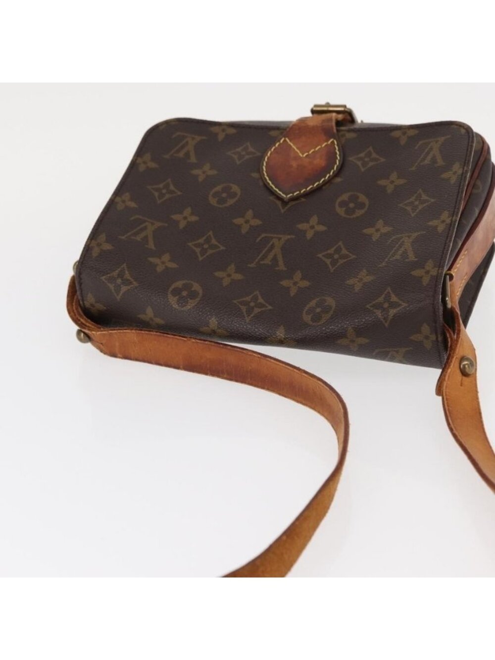 Authentic LOUIS VUITTON Monogram Cartouchiere MM Shoulder Bag M51253 LV - Picture 13 of 16